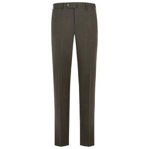 Pt01 'Slim Fit' Brown Virgin Wool Pants Men